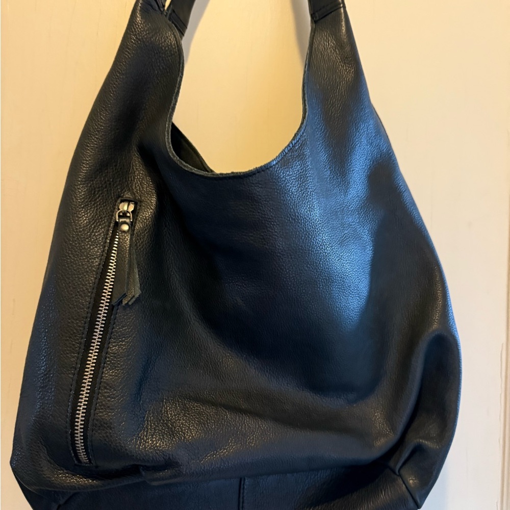 Elegant Black Leather Hobo Bag